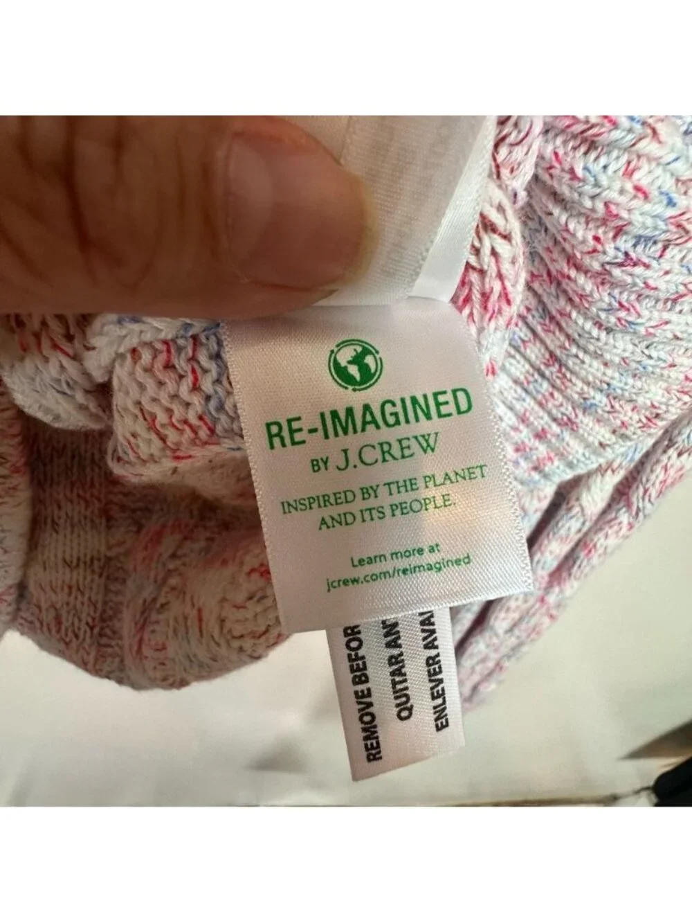 J. Crew Women's Pink and White Knit Sweater